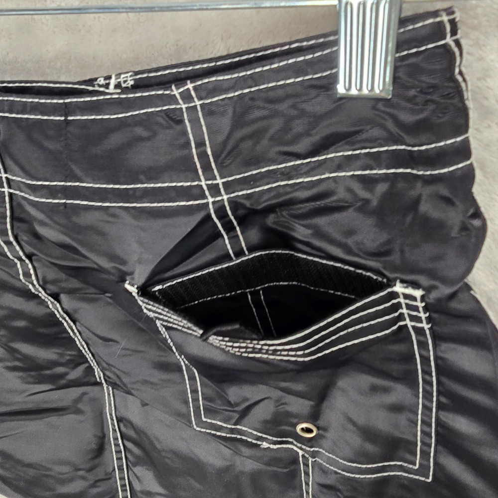 Vtg Bodywave Board Skirt Women 7 Black Beach Stripe Y2K Nylon Mini Gorpcore Tech - Picture 3 of 10